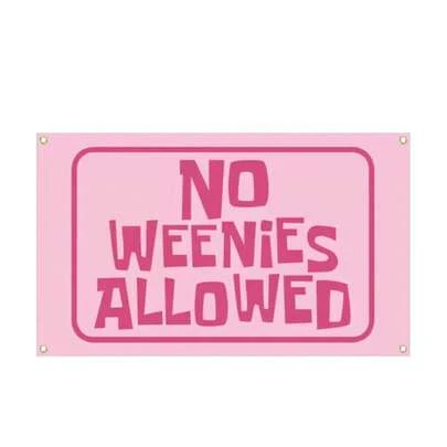 No Weenies Allowed Funny Teen Room Decor 2x3ft 3x5ft Sarcastic Dorm Wall Hanging Aesthetic Bedroom Decor