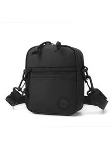 Mini PU Solid Color Crossbody Bag For Men, Suitable For Daily Commute, Travel, Shopping, Casual Wear - Black - View 3