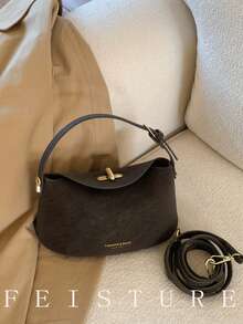 1 pieza Bolso de hombro cruzado de mujer de unicolor de piel de PU, bolso de mano mate de moda con correa ajustable, adecuado para viajes, compras, citas, un regalo ideal para mujeres, adolescentes, estudiantes universitarios, principiantes y mujeres trabajadoras - Café - Ver 3