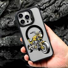 Funda de TPU con diseño de motocicleta, compatible con Samsung, Apple, VIVO, OPPO, , Transsion, ,  y Honor. Fabricada en TPU, ofrece protección a prueba de golpes y caídas. Un regalo perfecto para familiares y amigos. - Negro - Ver 1