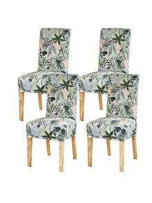 1/2/4/6pcs Printed Milk Silk High Back Chair Covers, Random Pattern Cutting, Modern Polyester Stretch Dust-Proof Washable Slipcovers For Living Room, Dining Room, Bedroom - Multicolor - View 8