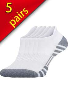 20只/10只/5只/1双 黑白男士夏季袜子，时尚休闲舒适，适合户外运动、跑步、健身，压缩膝袜，商务休闲假日黑白中筒袜，假日礼物（透气），适合鞋码（39-42/43-46） - 彩色 - 查看 16