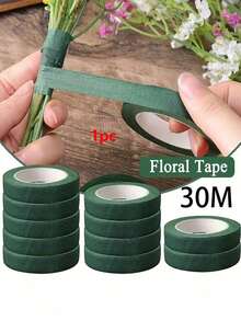 1/5 Pack - Green Floral Tape, DIY Wedding Bouquet Stem Wrapping Material, Flower Shop Valentine's Day Mother's Day Father's Day Bouquet Packaging Material, Sticky Bouquet Tape For Bouquet Packaging And Floral Arrangement, Wedding Supplies, Floral Tape, Fresh Flower Tape, Florist-Grade Adhesive Tape For Floral Crafting, Bouquet Stem Wrapping, Wedding Bouquets