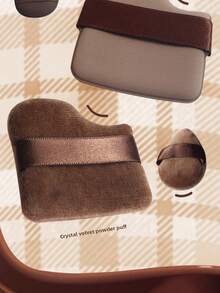 Chocolate Cookie Powder Puff, Thickened Non-Powdery Air Cushion Flocked Powder Puff, Dry & Wet Dual-Use Makeup Tool Sponge