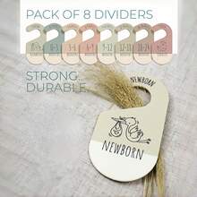 8pcs Wooden Wardrobe Divider Set, Lightweight Hanging Storage Racks - Ideal For Nursery Decor And Christening Gifts - 8 Items - View 2