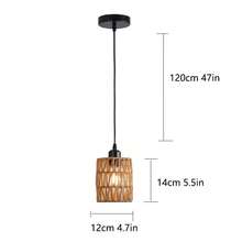 Handwoven Faux Hemp Rope Ceiling Light, Suitable For Farmhouse, Dining Room, Tea Room, Hotel, Bedroom - Multiple Styles - View 12