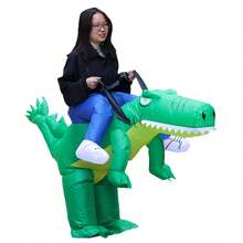 Adult Green Crocodile Inflatable Riding Suit, Quick Inflation, Funny Prop For Festival Parties And Performances, Loose And Comfortable, Not Prone To Air Leakage - Multicolor - View 2