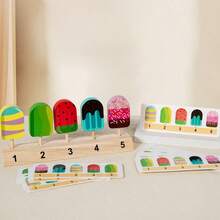 Ice Cream Number Logic Toy For Preschool Math Education: 20 Double-Sided Cards, Ice Cream Stick Math Arrangement. Used To Help Children Exercise Hand-Eye Coordination, Suitable As A Christmas Gift. - Multicolor - View 4