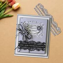 Creative Lace And Creative Labels Metal Cutting Dies, DIY Scrapbooking Album And Embossing Stencil, Greeting Card Making Tool, Card Paper Cutting Crafts ,Gift Card Making Template Die Cuts. - Silver - View 4