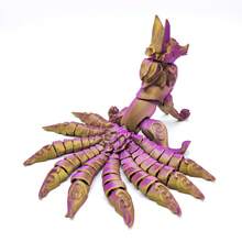 2026新款3D打印14厘米多关节可动九尾狐模型玩具，动物模型玩具，家居装饰，男孩礼物，桌面摆件，完美礼物，节日礼物，生日礼物，模型爱好者礼物 - 彩色 - 查看 12