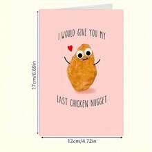1Pc Creative Fun Anniversary Card For Girlfriend Boyfriend Last Chicken Nugget Confession Couple Valentines Day Card Includes Card Envelope Perfect For Holiday Birthday Apology Card Postcard Thank You Card Gift For Friends Classmates And Family Daily Dating Valentines Day Halloween Christmas Thanksgiving - Đỏ - Xem 5