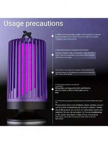 USB betriebene leise Mückenabwehr Lampe, Mückenabwehr Lampe, elektronischer Insektenvertreiber - lila Beleuchtung, Dual-Sensor-Technologie, UV-Licht zieht Mücken an, 360° Rundumschutz, ABS-Material, geeignet für Outdoor und Schlafzimmer, Schlaf schützen, ganzjährig unverzichtbare Mückenfalle - Violett - Übersicht 10