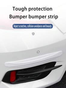 1 Pair Car Front & Rear Bumper Anti-Collision Strips, Bumper Lip Body Anti-Scratch Anti-Friction Widened Protective Adhesive Strips - A - View 3