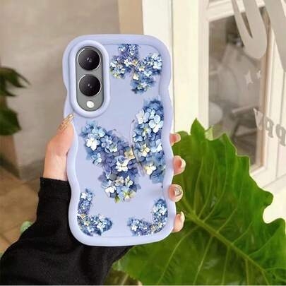 1个时尚花卉蝴蝶波浪紫色手机壳。摄像头开孔精准，有效防滑，轻薄贴合，质感细腻。兼容 16 Pro Max、16 Pro、17 Pro Max、17 Pro、16、17 / Galaxy S25、S25 Plus / Galaxy S25 Ultra / Honor 400 Lite、Moto G84等多款机型，可作为礼物送给朋友或自己。