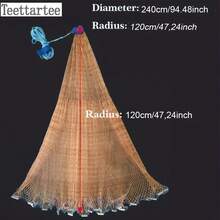 Teettartee Red de mano lanzada, estilo americano, red de mano lanzada para río, red de mano lanzada para mar - Multicolor - Ver 6