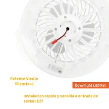 Ventilador Silencioso  Foco Lampara a Control Remoto Multicolores, Velocidades JWJ - V01 SIN CONTROL - Ver 7