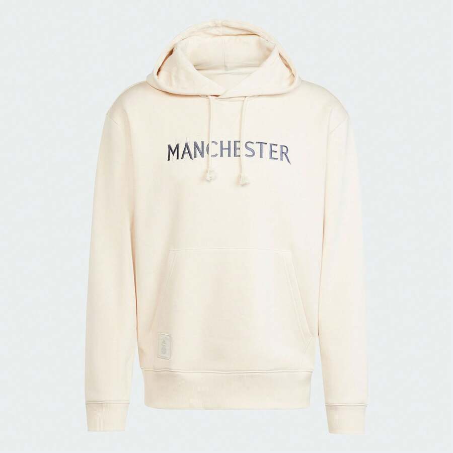 Adidas 男士休闲套头卫衣，轻盈抓绒内里，时尚百搭，适合日常穿着，春秋季 - 米色 - 查看 1