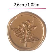 10pcs Wax Seal Stickers, Wax Seal Stamp Stickers, Finished Leaf Branch Camellia Leaf Wax Seal Closure Stickers, For Envelopes
