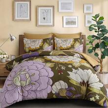 7 Pieces Comforter Set Brown Botanical Floral Queen/King Size Bedding Set, Soft Microfiber Boho Farmhouse Bedding Floral Comforter With Sheets Set For Wedding Items,Home Bed Room Decor,Easter Gifts,Mothers Day Gift,All Season - Nâu-1515 - Xem 9