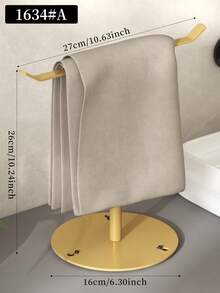 1pc T-Shaped Tabletop Hand Towel Holder With Heavy-Duty Base - Freestanding Modern Bathroom And Kitchen Towel Rack, Space-Saving Countertop Organizer With Sturdy Curved Top Shelf, Suitable For Bathrooms, Kitchens, And Hotels