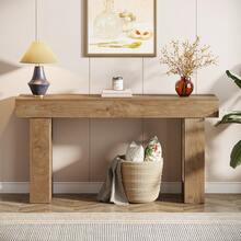 Tribesigns Mesa consola de 160 cm de largo, mesa de centro rectangular detrás del sofá, mesa de granja para entrada, pasillo, sala de estar (natural) - Marrón - Ver 3