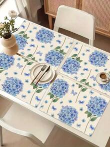 1pc Floral Pattern Table Runner/Placemat, Suitable For Holidays, Parties, Birthdays, Dinners, Kitchen & Dining Room Table Decor, All Season Home & Living Textile Decoration - Multicolor - View 16