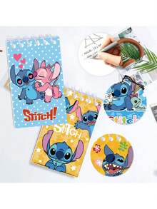 10/12pcs Disney Stitch Notebooks, Stitch Spiral Notebooks For Office Use, Cartoon Office Theme Diaries, Suitable For Students And Office Use, Back To School Gift, Birthday Party Gift, Christmas Gift, Christmas Stocking Stuffer, Christmas Present [Random Pattern Shipped] - Pink - View 7