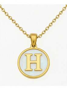 1pc 18K Gold Stainless Steel Letter Pendant Necklace - Gold - View 22