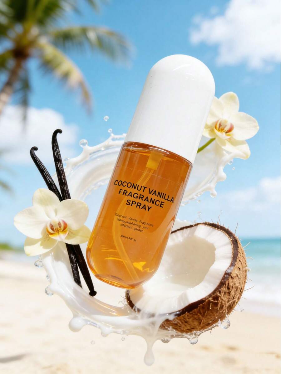 Vanilla Coconut Fragrance Spray, Long-Lasting Aromatic Air Freshener, Brazilian Tropical Breeze Air Freshener Series, Persistent Warm Sunshine Floral Amber Gourmand Fragrance, Creamy Orchid Nutty Sugar, Plum Jasmine Vanilla Woody, Violet Sandalwood, Cashew Caramel, Dragonfruit Jasmine Marine, Australian Macadamia Zerumbet, Rio De Janeiro, Affordable, Home, Bedroom, Office, Car Decor Accessories, Christmas Gift, Suitable For Women - Multiple Fragrances-1 - View 1