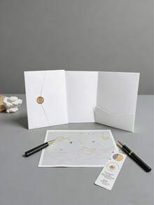 25pcs Tri-Fold Blank Pocket Wedding Invitation Envelopes, DIY Multipurpose Craft Paper Envelopes Suitable For Letters, Postcards, Wedding Invitations, Elegant Folding Invitation Envelopes With Pocket - Perfect For Weddings, Birthday Events 5*7 Inch Invitations, Pocket Invitations, Customizable Invitations, Best Gifts, Wedding Decorations, Home Decor, Room Decor, Party Favors, Bridal - Multicolor - View 10