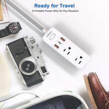 JcBlaon Power Strip Surge Protector - 6 Widely Outlets With 3 USB Ports (1 USB C), 3-Side Outlet Extender Strip, 5 Ft Extension Cord Flat Plug, Wall Mount Small Power Strip For Travel Home Office College Dorm - View 8