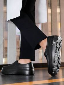 W 1 đôi giày nam chống thấm nước, chống trượt, chống dầu, bền chắc dành cho nhà bếp/đầu bếp, đế mềm, phù hợp cho ngành công nghiệp thực phẩm, bếp khách sạn, nhà máy thực phẩm. - màu đen - Xem 8