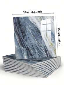 20/50片装3D大理石纹墙贴，加厚IXPE防水自粘墙纸，易于安装和移除，适用于客厅、厨房、办公室、浴室和卧室装饰。 - 彩色 - 查看 18