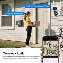 Wifi Surveillance Camera 2K 4MP Dual Lens Wireless Outdoor Security PTZ IP Cameras AI Human Detect CCTV Camera 4X Digital Zoom - Multicolor - View 8