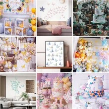 36片3D蝴蝶墙贴，3种尺寸，蝴蝶装饰，适用于派对、礼物、花束、蛋糕装饰、插花、房间装饰（粉色，H型胶随机） - 粉色 - 查看 5