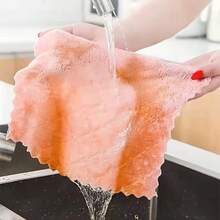 10条/20条装随机超细纤维毛巾，吸水性强，厨房清洁布，不粘油洗碗布，餐具清洁抹布，家居清洁毛巾，超强吸水清洁布，绿色 - 彩色 - 查看 3