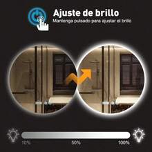 Espejo Con Luz Led Para Baños Touch Antivaho 3 Modo 50x50cm Ch50-1 - CH50-2 - Ver 7