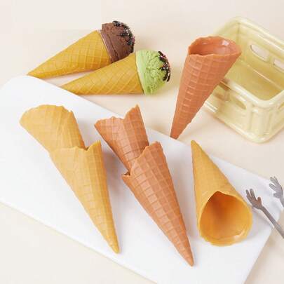 1个2026新款 - 超逼真迷你空华夫饼筒壳，适用于DIY，是手工制作食物场景的必备材料，1:12娃娃屋冰淇淋道具，创意模型制作材料和摄影静物道具 - 生日、情人节、复活节的完美礼物