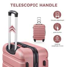 4 Piece Luggage Set 16/20/24/28 Inch Hardside Lightweight Suitcase With Spinner Wheels (Purple) - Pink - View 5