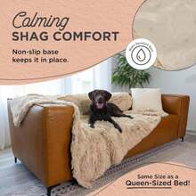 Best Friends By Sheri Calming Shag Cat And Dog Blanket With Non-Skid, Water Resistant Base, Machine Washable, Taupe, 60" X 80" - ColorF - 查看 2