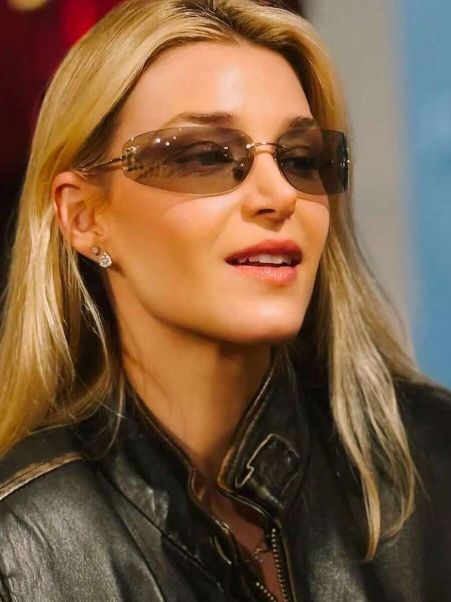 New Metal Frameless  For Women, Narrow Frame, Fashion Personality, Retro - màu nâu - Xem 1