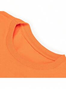 Men's Cotton T-Shirt With Printed Design Of A Kitten, Music, Guitar, Instrument, And Cute Animals. Streetwear, Skater Style, Casual, Basic. - 橘色 - 查看 3