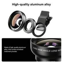 APEXEL 2 In 1 Phone Camera Lens Kit Compatible With IPhone And Android, 12.5X Macro Lens And 0.45X Wide Angle Lens, Clip-On Phone Lens Attachment With Bag - A - View 11