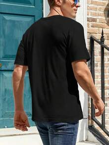 Novelty Adult Cotton Short-Sleeve T-Shirt With Kpop Group SKZ - Breathable Loose Fit Casual Summer Tee For Outdoor Activities - 黑色 - 查看 5