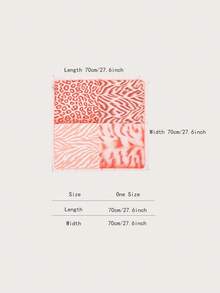 1pc Simple Printed 70cm Square Scarf, New Spring Bandana For Women, Versatile Waist Belt, Headband, Headwrap, Fashion Neckerchief - Multicolor - View 2