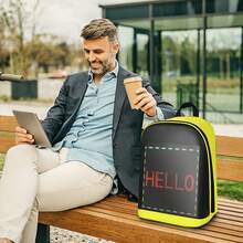 Pantalla a color LED, mochilas personalizables, bolsos de viaje, mochilas escolares, adecuadas para estudiantes universitarios hombres y mujeres - Negro - Ver 6