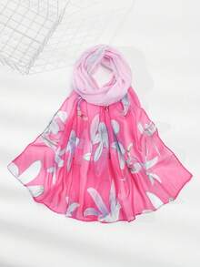 1pc Women's Tie Dye Floral Print Hijab Scarf, Soft & Lightweight Voile Hijab, Digital Dye Printed Hijab, Versatile & Breathable Sun Protection Headscarf, Suitable For Daily Wear, All Seasons - Multicolor - View 10