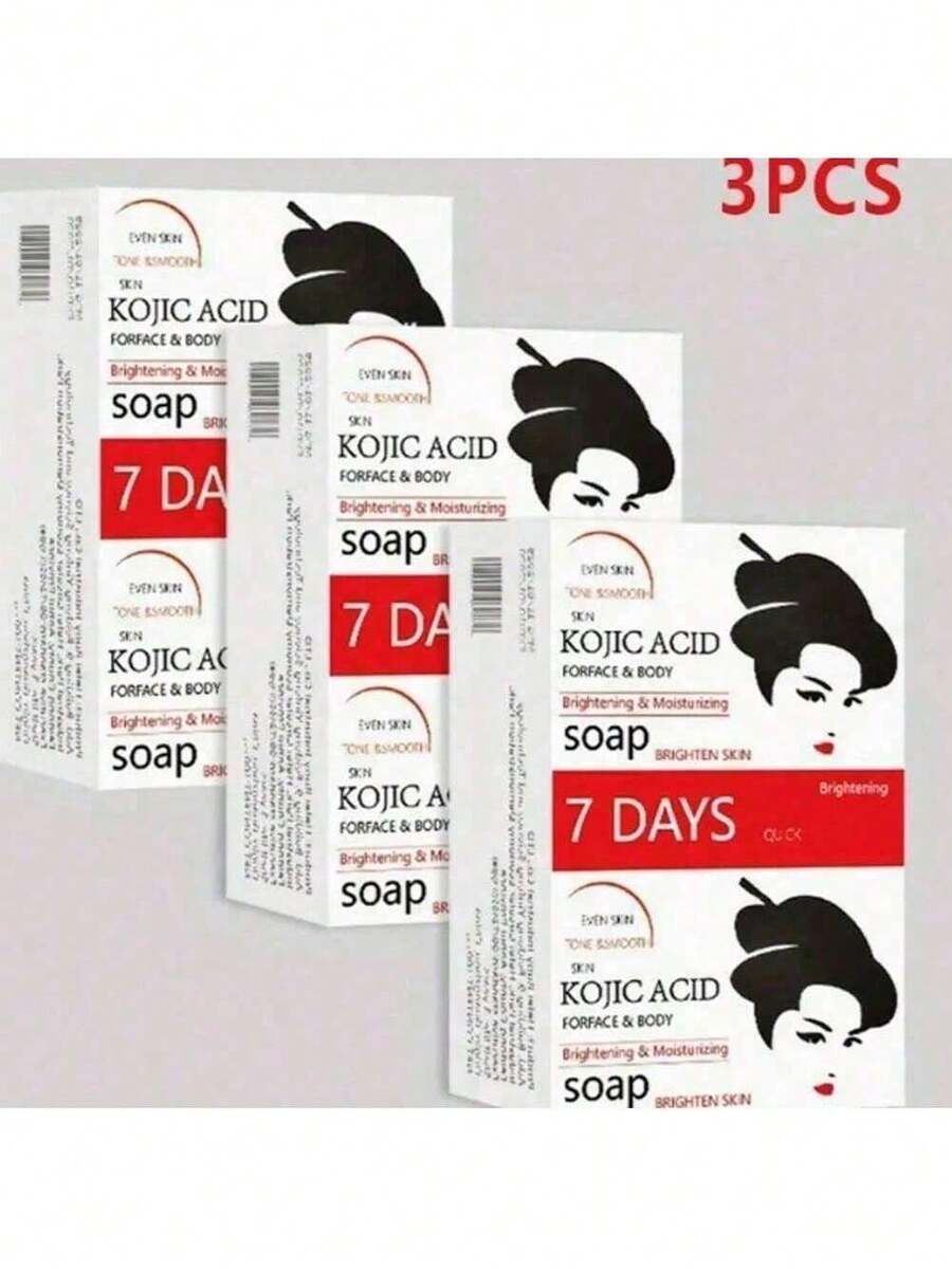 Kojie San Skin Brightening Soap - Original Kojic Acid Dark Spot Remover Soap, Paraben-Free Bar With Coconut & Tea Tree Oil For Face & Body, Gently Exfoliates For Smooth, Even Skin Tone – 100g X 3 Bars