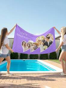 Personalized Photo Beach Scarf, Wedding Customized Beach Scarf, Personalized Beach Scarf, Personalized Beach Towel, Personalized Towel, Personalized Photo Beach Scarf, Personalized Pattern Towel - Multicolor - View 5