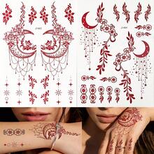 2 Sheets Brown Temporary Tattoo Stickers - Exquisite Retro Moon, Flower & Star Decor, Delicate Patterns For Daily & Party Makeup, Eid Mubarak Limited Style, Personalized Creative High-Value Hands & Body Decor Tattoo Patches - Brown - View 12